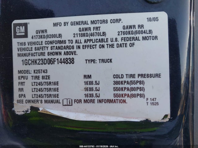2006 CHEVROLET SILVERADO 2500HD 1GCHK23D06F144838 Photo 8
