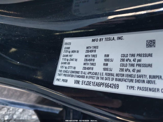 2023 TESLA MODEL 3 5YJ3E1EA6PF664269 Photo 8