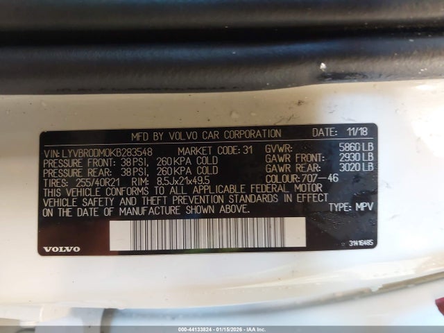 2019 VOLVO XC60 HYBRID LYVBR0DM0KB283548 Photo 8