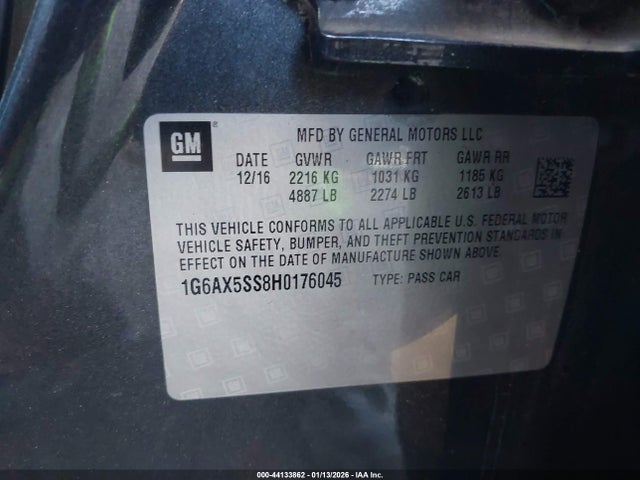 2017 CADILLAC CTS 1G6AX5SS8H0176045 Photo 8