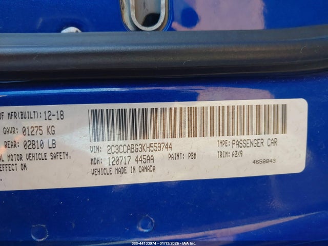2019 Chrysler 300 300s მანქანა იყიდება აუქციონზე, vin: 2C3CCABG3KH559744, აუქციონის ნომერი: 44133974