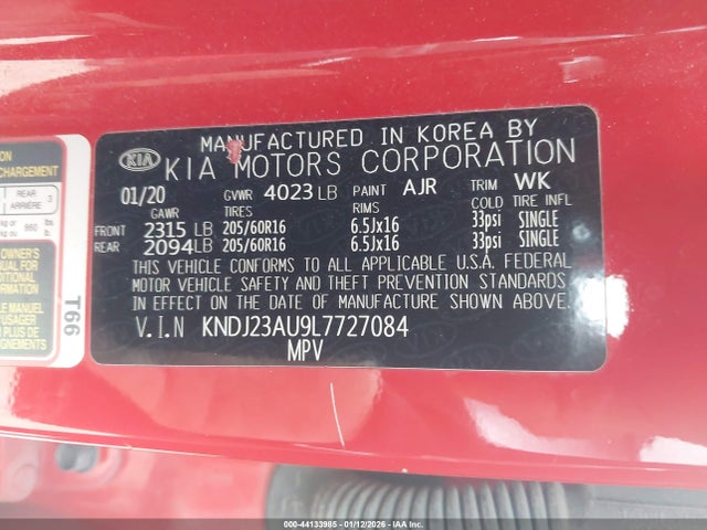KNDJ23AU9L7727084 KIA SOUL LX
