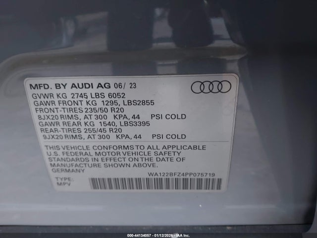 2023 AUDI Q4 SPORTBACK E-TRON WA122BFZ4PP075719 Photo 8