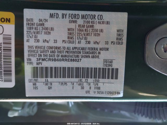 2024 FORD BRONCO SPORT 3FMCR9B60RRE88027 Photo 8