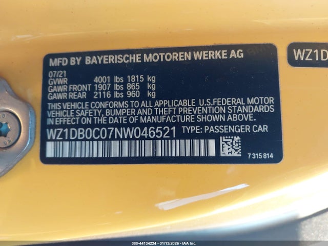 2022 TOYOTA GR SUPRA WZ1DB0C07NW046521 Photo 8