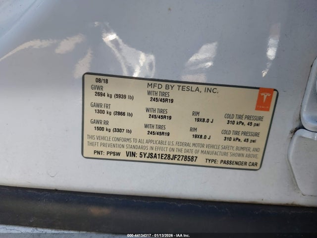 2018 TESLA MODEL S 5YJSA1E28JF278587 Photo 8