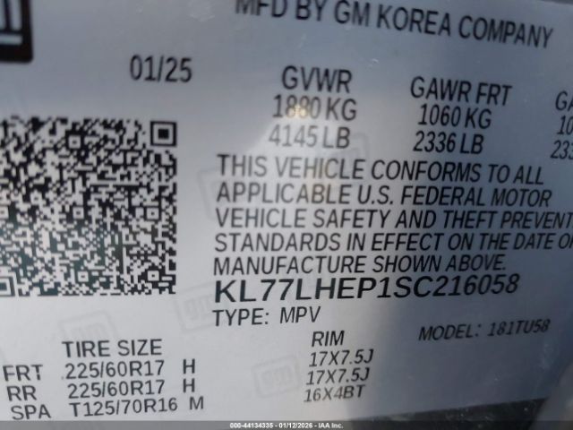 2025 CHEVROLET TRAX KL77LHEP1SC216058 Photo 8