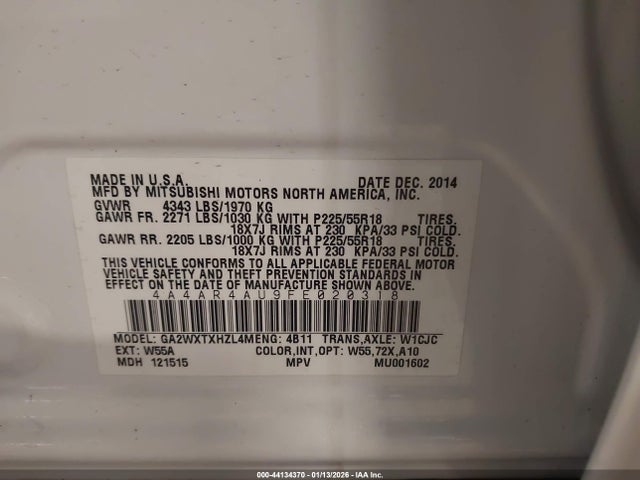 2015 MITSUBISHI OUTLANDER SPORT 4A4AR4AU9FE020318 Photo 8