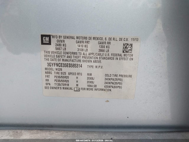 2014 CADILLAC SRX 3GYFNCE35ES585314 Photo 8