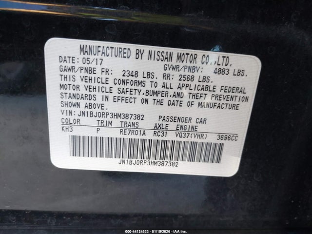 Aukcja sprzedaży 2017 Infiniti Qx50, vin: JN1BJ0RP3HM387382, numer aukcji: 44134523