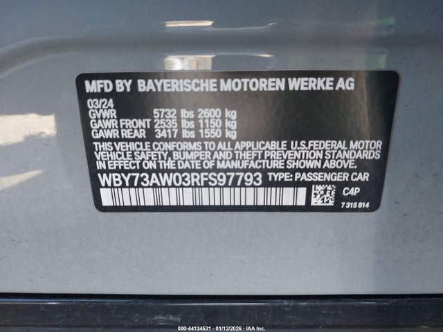WBY73AW03RFS97793 BMW I4 Gran Coupe Edrive40