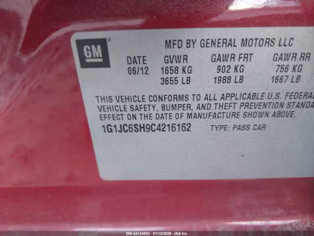 2012 CHEVROLET SONIC 1G1JC6SH9C4216162 Photo 8