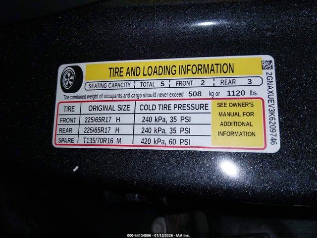 Chevrolet EQUINOX LT 2019 2GNAXUEV3K6209746 Image 9