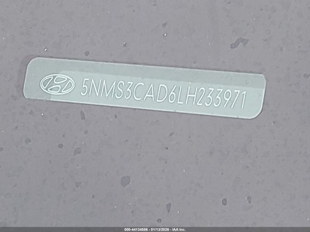 2020 Hyundai Santa Fe Sel მანქანა იყიდება აუქციონზე, vin: 5NMS3CAD6LH233971, აუქციონის ნომერი: 44134586