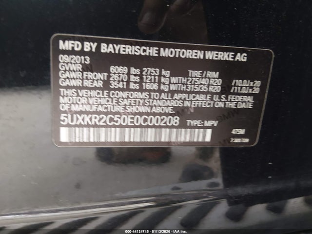 Продажа на аукционе авто 2014 Bmw X5 Sdrive35i, vin: 5UXKR2C50E0C00208, номер лота: 44134745