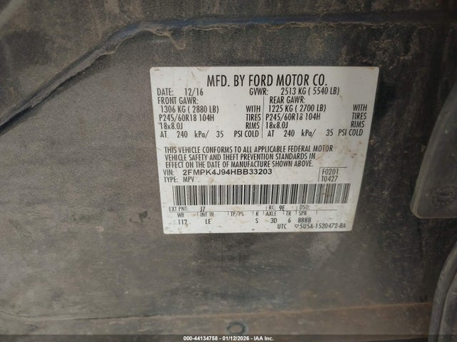 Ford EDGE SEL 2017 2FMPK4J94HBB33203 Image 9