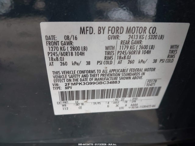 2016 FORD EDGE 2FMPK3G99GBC34883 Photo 8