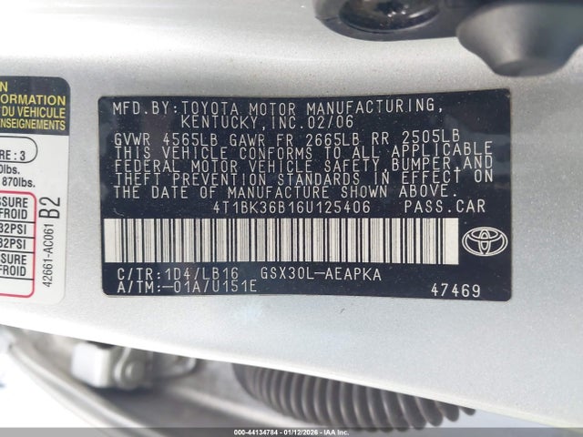 2006 TOYOTA AVALON 4T1BK36B16U125406 Photo 8