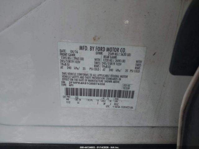 2016 FORD EDGE 2FMPK4K81GBB74358 Photo 8