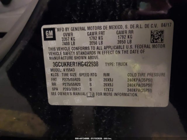 Chevrolet Silverado 1500 1lt 2017 3GCUKRER1HG422938 Image 9