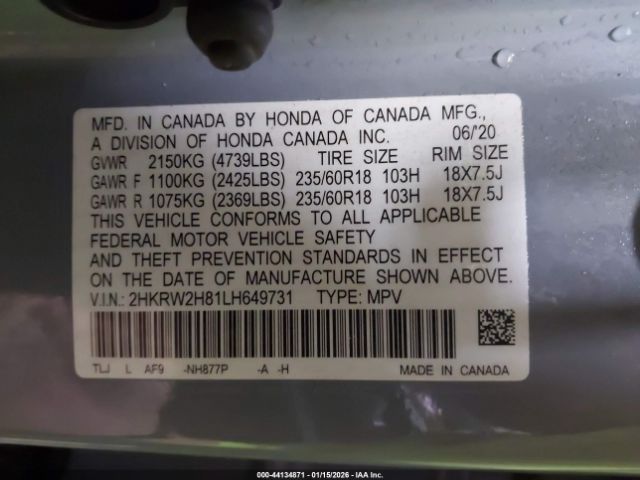2020 HONDA CR-V 2HKRW2H81LH649731 Photo 8