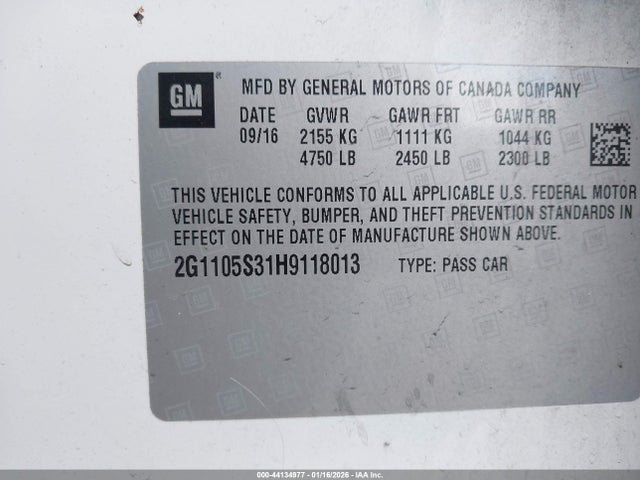 2G1105S31H9118013 Chevrolet IMPALA 1LT