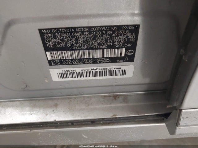 2007 LEXUS LS 460 JTHGL46F775000680 Photo 8