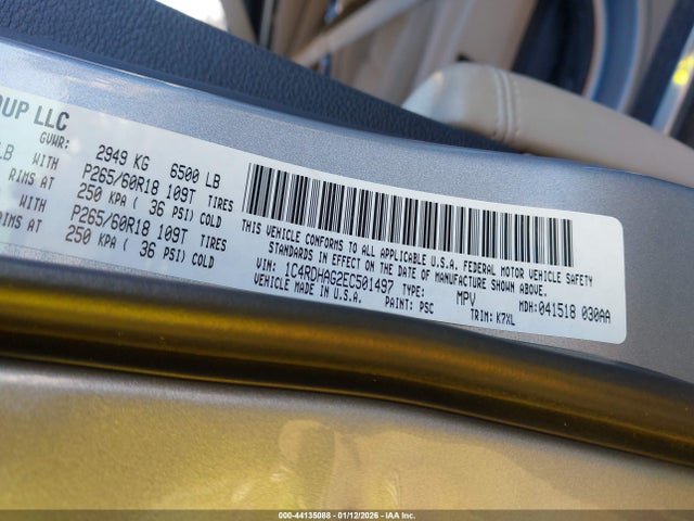 Dodge Durango Sxt 2014 1C4RDHAG2EC501497 Image 9