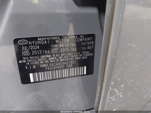 2025 Hyundai Sonata Sel მანქანა იყიდება აუქციონზე, vin: KMHL64JA6SA431851, აუქციონის ნომერი: 44135114