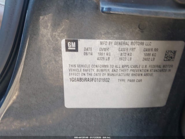Cadillac ATS LUXURY 2015 1G6AB5RA9F0101802 Image 9