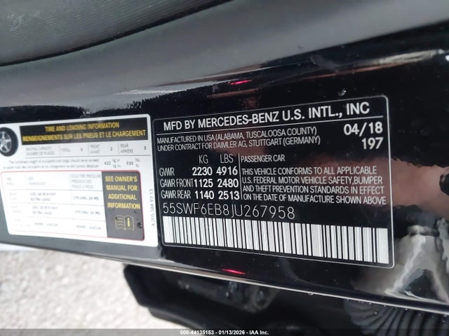 55SWF6EB8JU267958 Mercedes-Benz Amg C 43 4matic