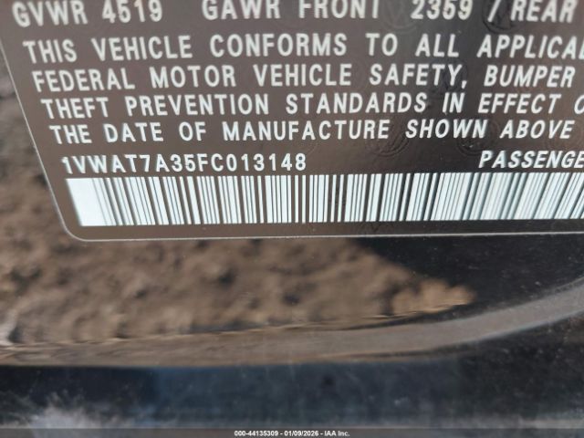 2015 VOLKSWAGEN PASSAT 1VWAT7A35FC013148 Photo 8