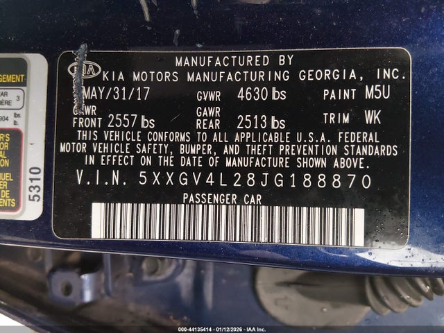 5XXGV4L28JG188870 KIA Optima Sx Turbo