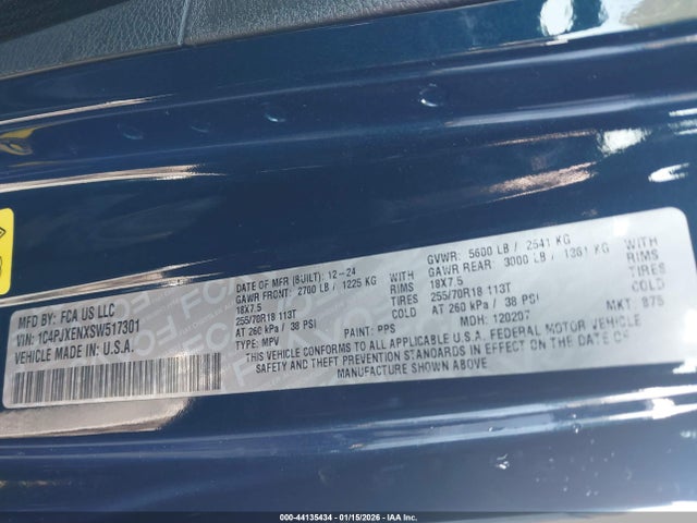 1C4PJXENXSW517301 Jeep Wrangler 4-door Sahara 4x4