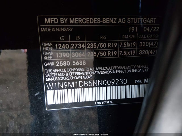 2022 MERCEDES-BENZ EQB 350 SUV W1N9M1DB5NN009230 Photo 8