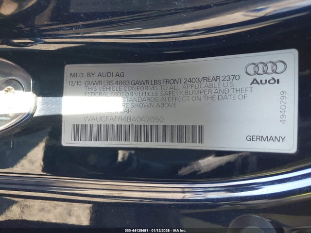 2011 AUDI A5 WAUCFAFR4BA047050 Photo 8