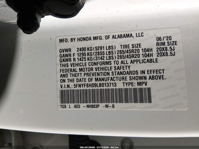 Honda Passport Awd Elite 2020 5FNYF8H09LB013713 Image 9