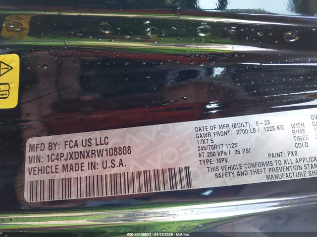 Aukcja sprzedaży 2024 Jeep Wrangler 4-door Sport S 4x4, vin: 1C4PJXDNXRW108808, numer aukcji: 44135523