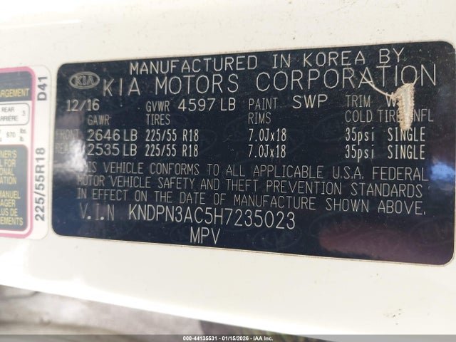 2017 KIA SPORTAGE KNDPN3AC5H7235023 Photo 8