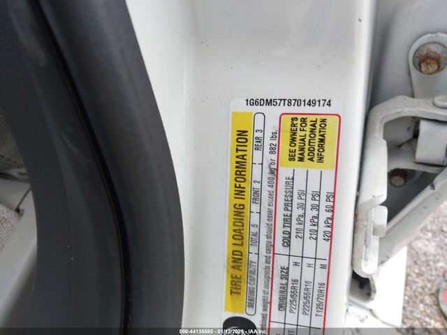 44135565 :رقم المزاد ، 1G6DM57T870149174 vin ، 2007 Cadillac Cts Standard مزاد بيع