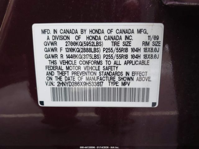 2009 ACURA MDX 2HNYD286X9H533617 Photo 8