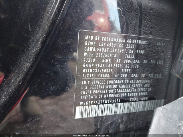 WVGBV7AX7FW543524 Volkswagen TIGUAN SE