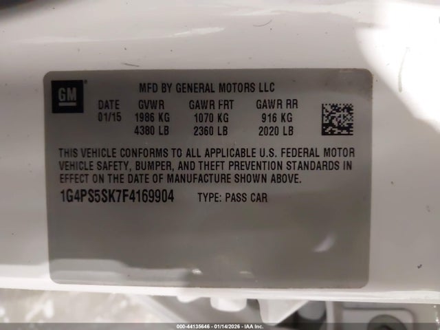 1G4PS5SK7F4169904 Buick Verano Leather Group
