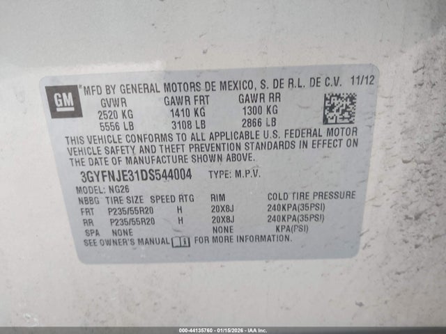 2013 CADILLAC SRX 3GYFNJE31DS544004 Photo 8