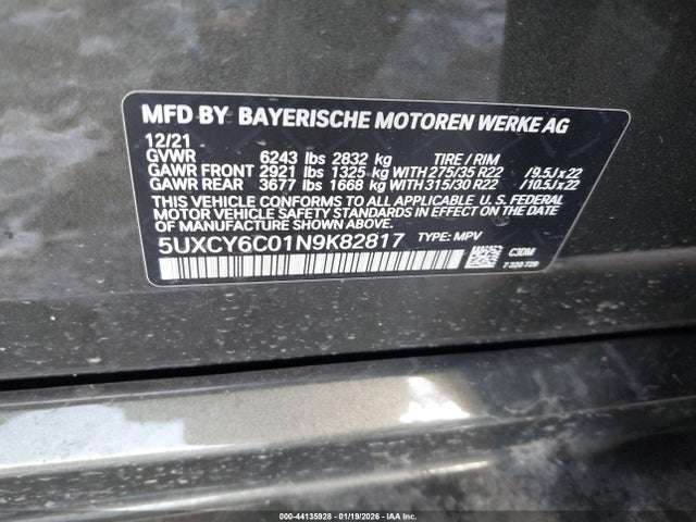 2022 BMW X6 5UXCY6C01N9K82817 Photo 8
