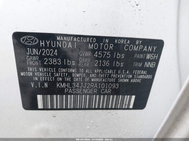 KMHL34JJ2RA101093 Hyundai Sonata Hybrid Sel