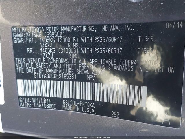 2014 TOYOTA SIENNA 5TDYK3DC6ES485381 Photo 8