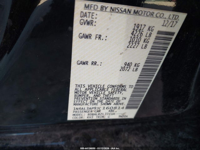 1N4AL3AP9JC160814 Nissan Altima 2.5 Sl