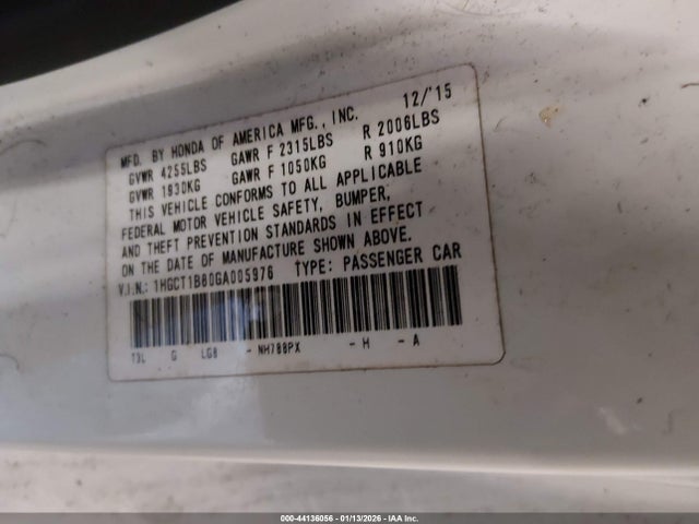 1HGCT1B80GA005976 Honda Accord Ex-l