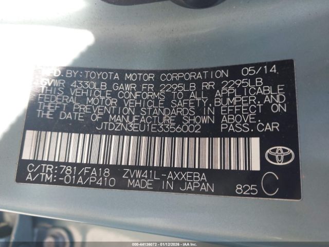2014 TOYOTA PRIUS V JTDZN3EU1E3356002 Photo 8